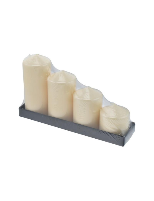 CANDELA PILLAR COLORE PANNA  4pezzi