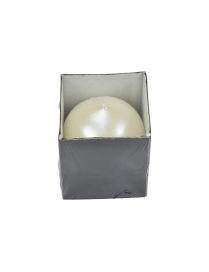 METALLIC WHITE SPHERE CANDLE 6cm
