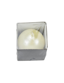 BIANCO METALLIZZATO CANDELA SFERA  7cm
