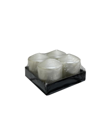 METALLIC WHITE PILLAR CANDLE 3.9x5cm 4 pieces