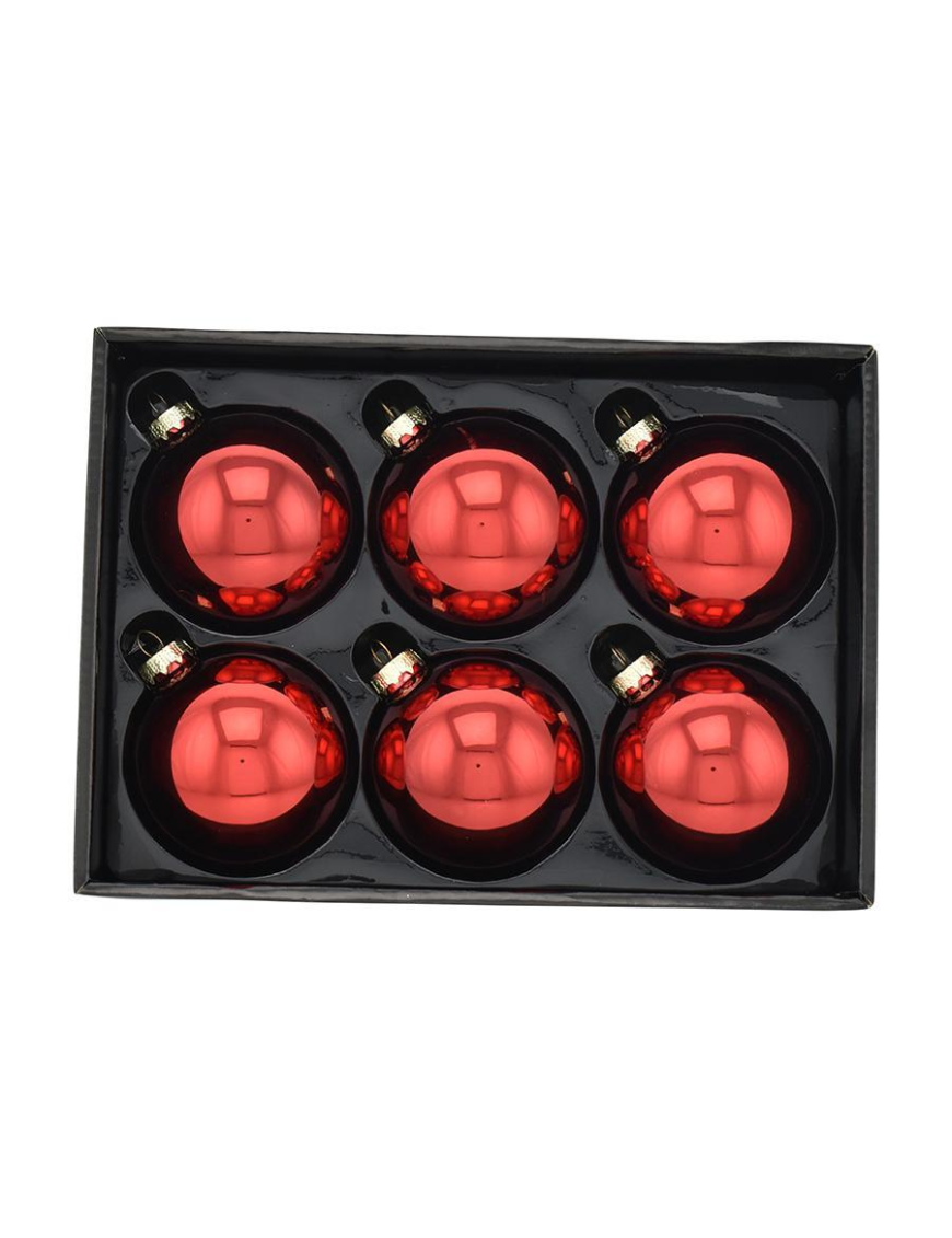 SFERE ROSSO LUCIDO  8cm 6pezzi
