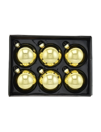 8cm Shiny Gold Balls 6 pieces