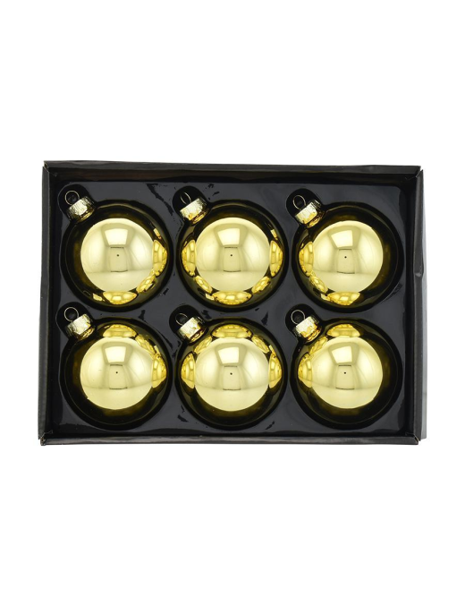 SFERE ORO LUCIDO  8cm 6pezzi