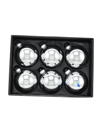 POLISHED SILVER SPHERES 8cm 6 pieces