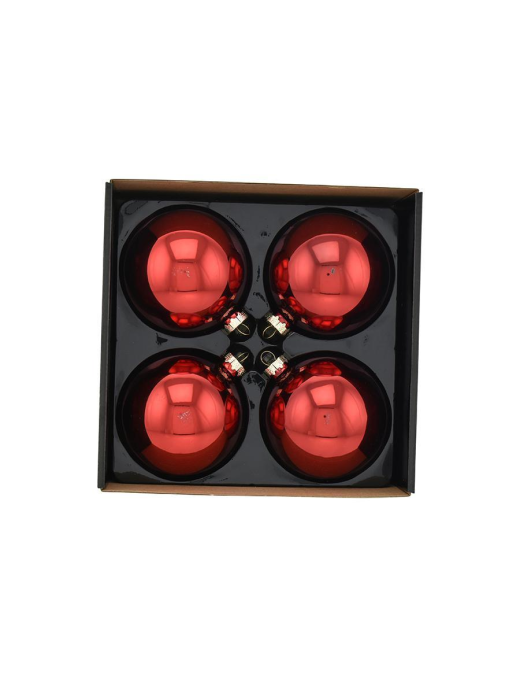 SFERE ROSSO LUCIDO 10cm 4pezzi