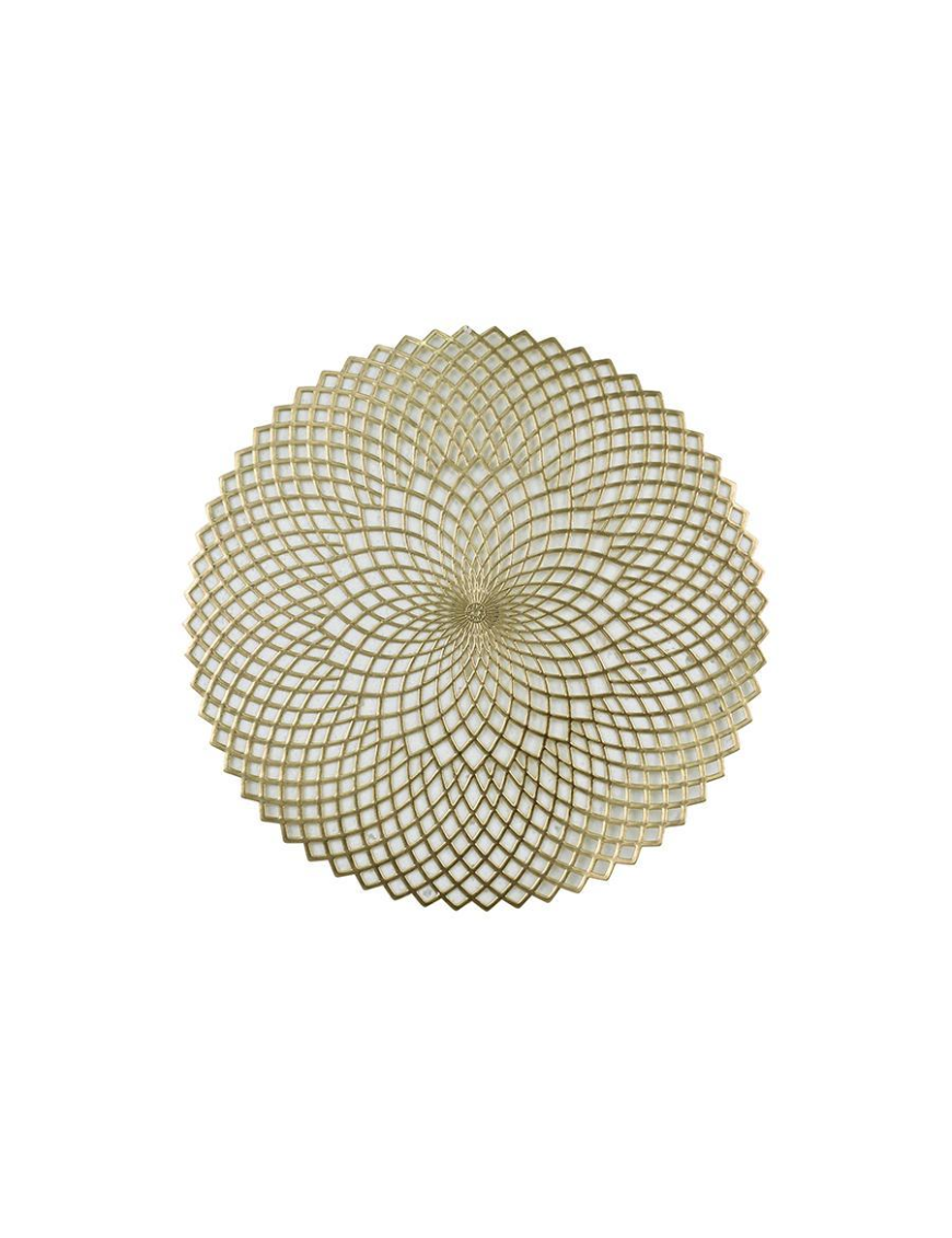 38cm Gold Round PVC Placemat