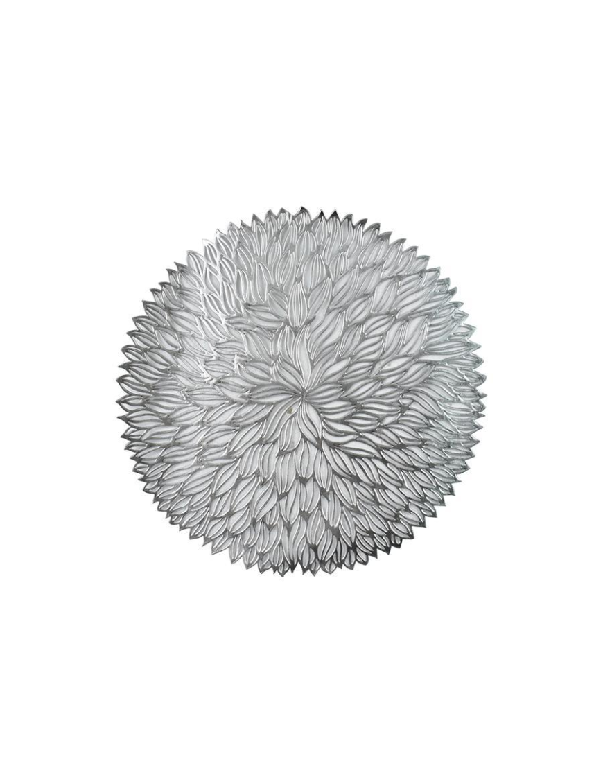 38cm Round PVC Placemat Silver