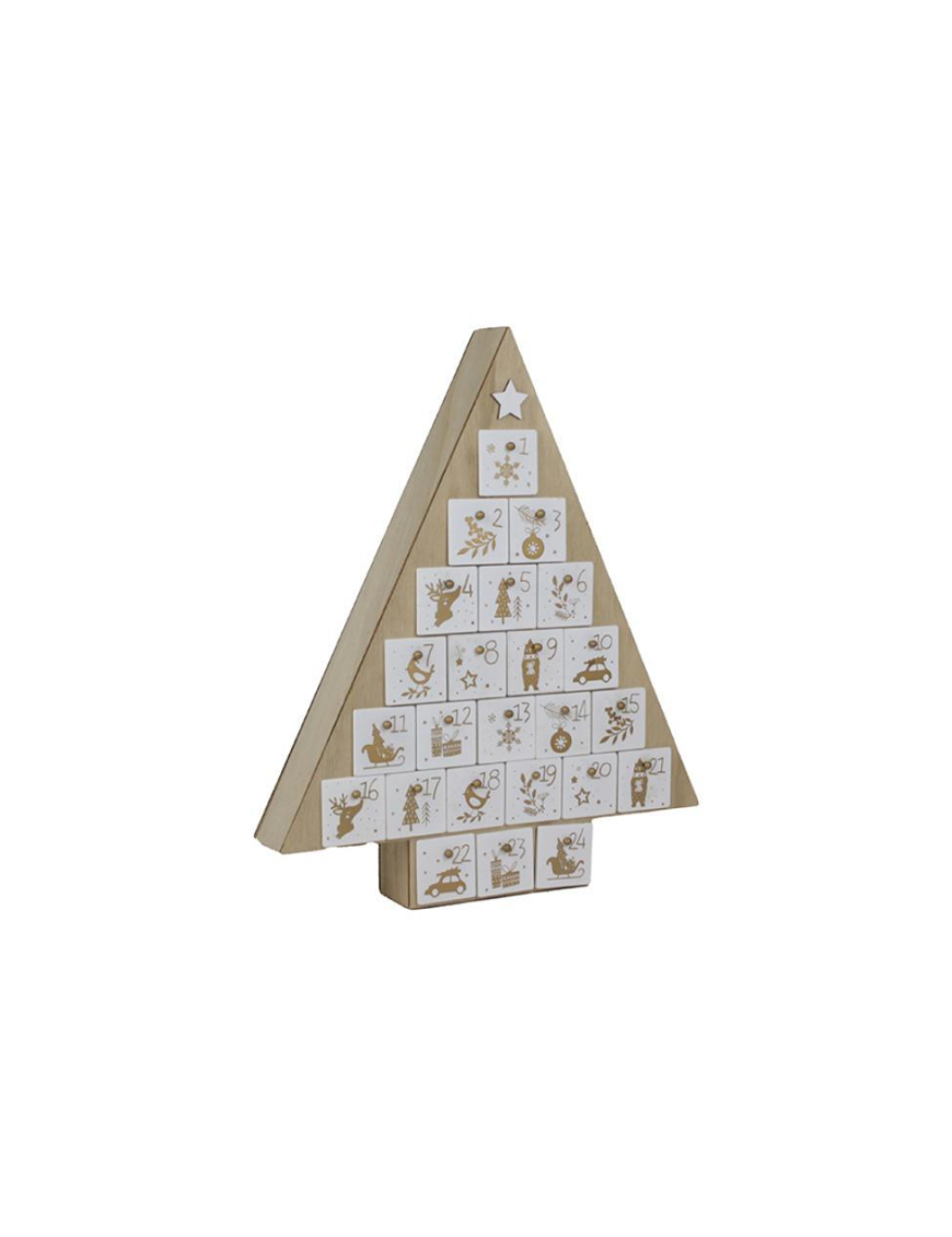 CALENDARIO AVVENTO ALBERO 32x6x38cm