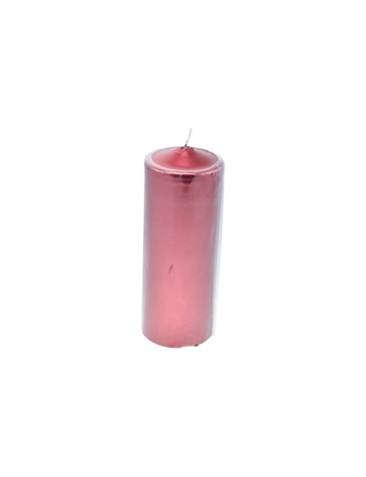 METALLIC RED PILLAR CANDLE 7.5x20cm