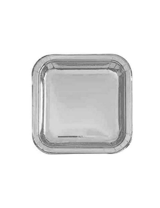 L.PARTY SILVER PIATTI QUADRI 22cm 8pz