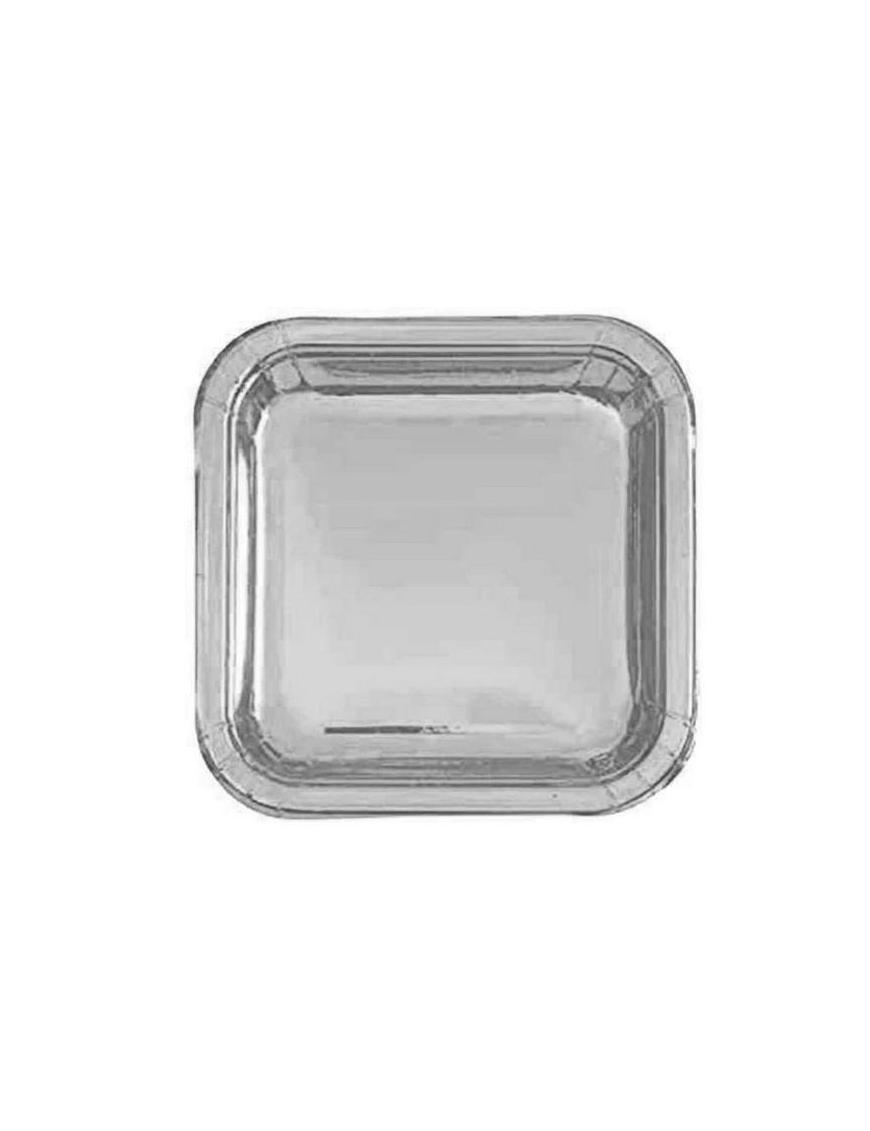 L.PARTY SILVER PIATTI QUADRI 18cm 8pz