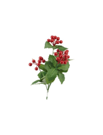 PICK RAMO BACCHE ROSSO C/FOGLIE 35cm
