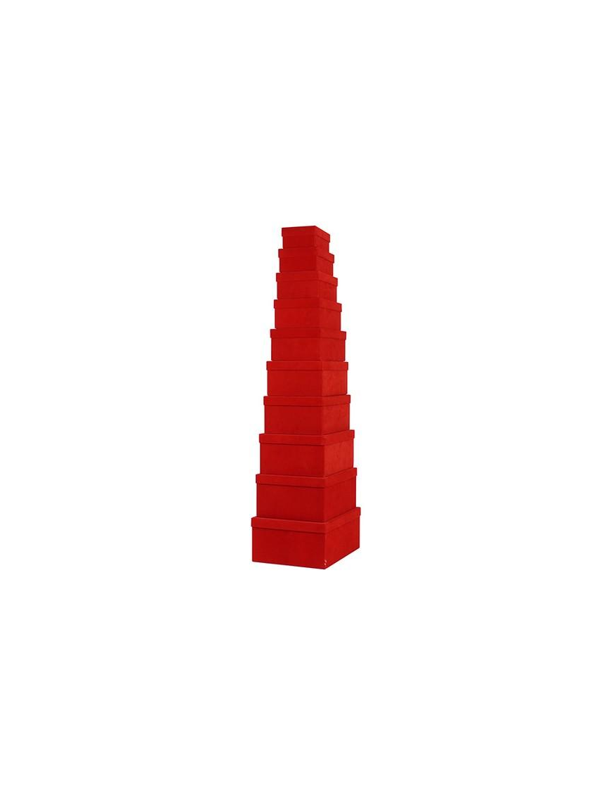 SCATOLA VELLUTO ROSSO 10pz MIS.ASS.