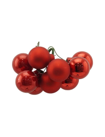 LINEA VETRO GRAPPOLO SFERE 2,5cm 9pz ROSSO