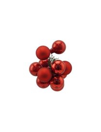 LINEA VETRO GRAPPOLO SFERE 3cm 12pz ROSSO