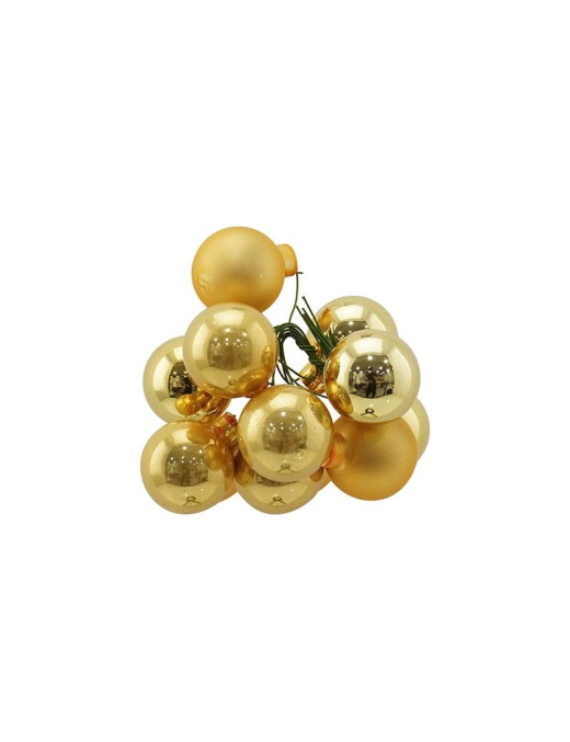 LINEA VETRO GRAPPOLO SFERE 3cm 12pz ORO