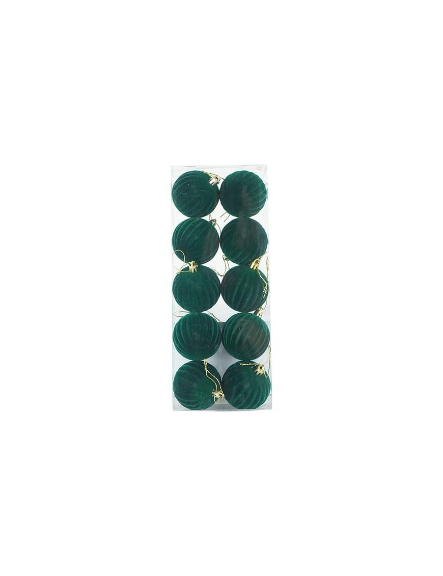 SFERE VERDE SCURO  6cm 10pz