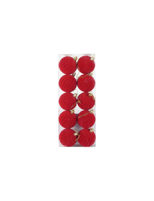 RED SPHERES 6cm 10pcs