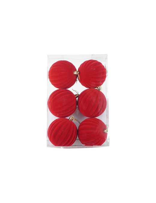 RED SPHERES 8cm 6pcs