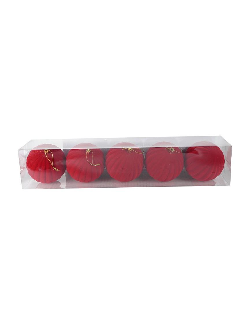 RED SPHERES 10cm 5pcs