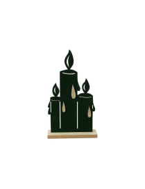 DEC.ORO/VERDE LEGNO CANDELE 18x10cm