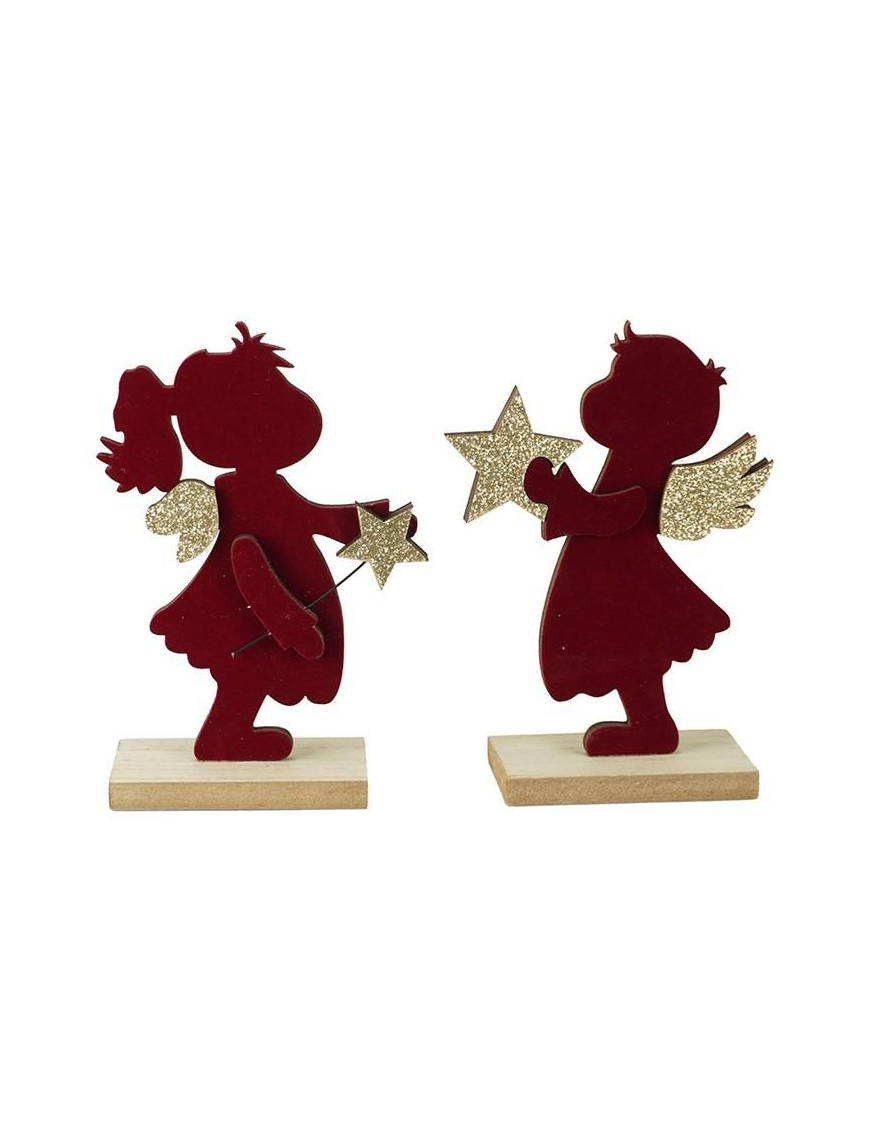 DEC.ORO/BORDEAUX LEGNO ANGELO 15x10cm
