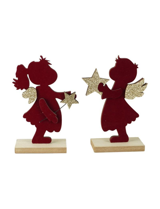 DEC.ORO/BORDEAUX LEGNO ANGELO 15x10cm