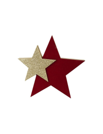DEC.ORO/ROSSO LEGNO STELLA 19x18cm