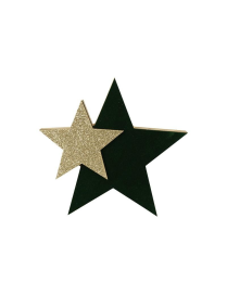 DEC.ORO/VERDE LEGNO STELLA 19x18cm