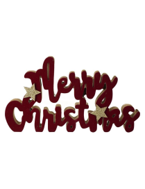 DEC.ORO/BORDEAUX SCRITTA CHRISTMAS 27x15
