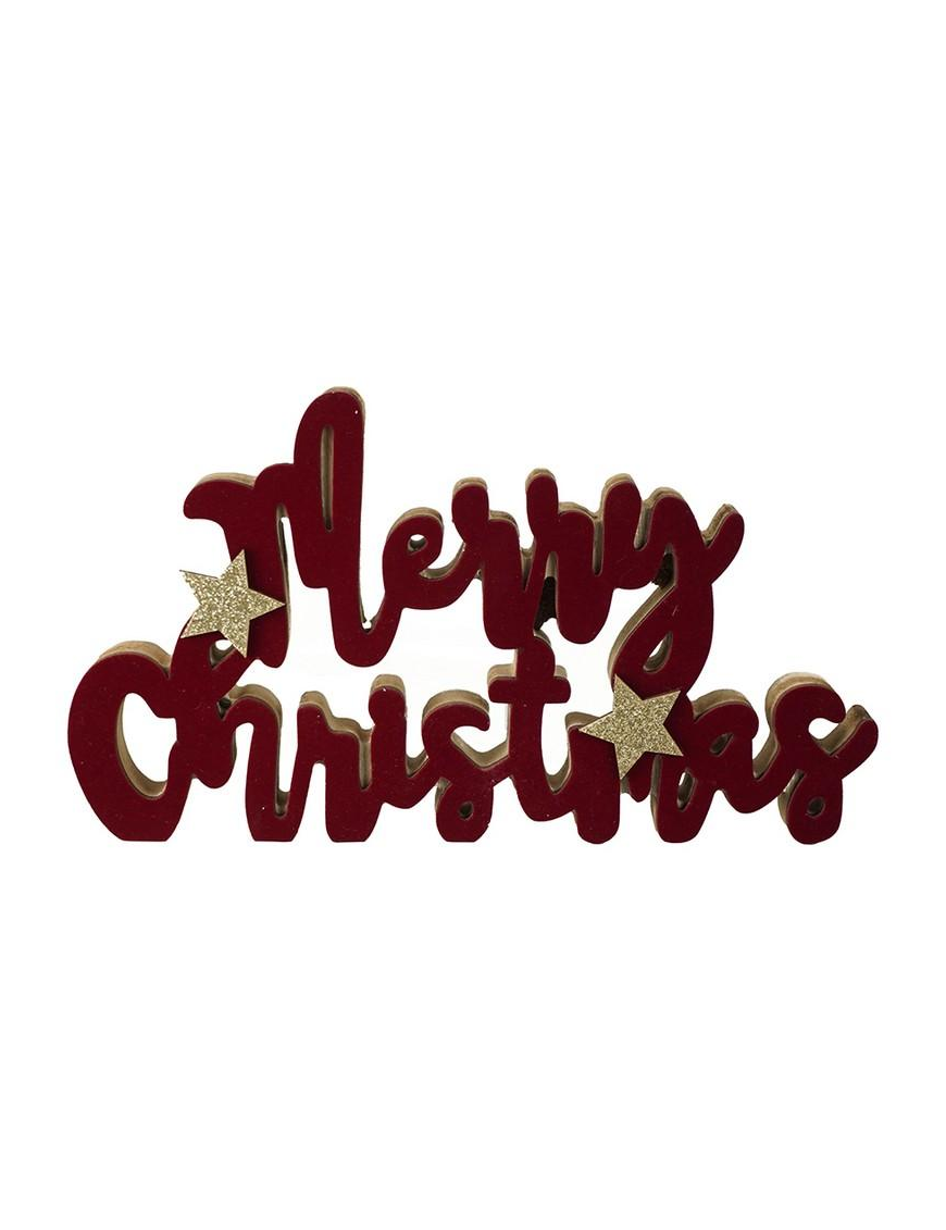 DEC.ORO/BORDEAUX SCRITTA CHRISTMAS 27x15