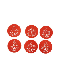 L.FELTRO DES.D ROSSO SOTTOBICCH 10cm 6pz