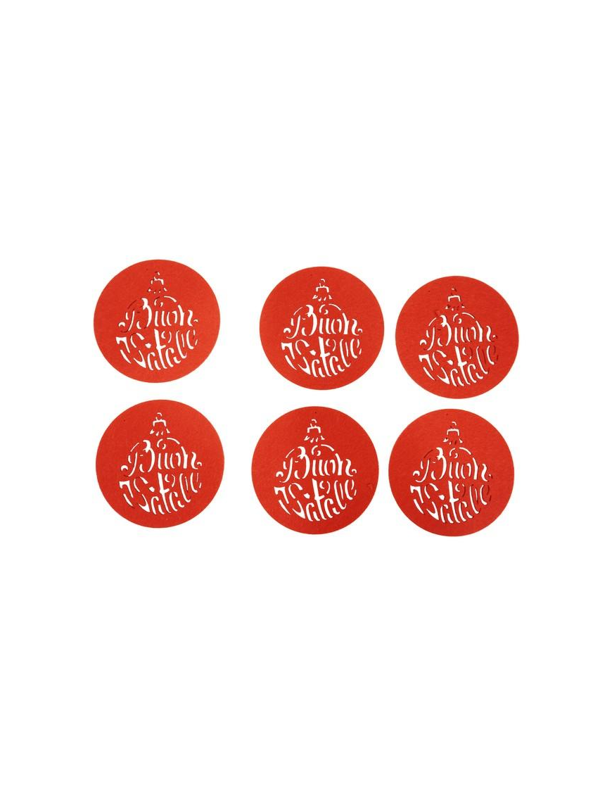 L.FELTRO DES.D ROSSO SOTTOBICCH 10cm 6pz