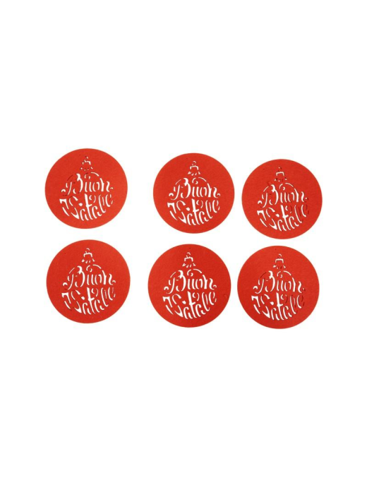 L.FELTRO DES.D ROSSO SOTTOBICCH 10cm 6pz