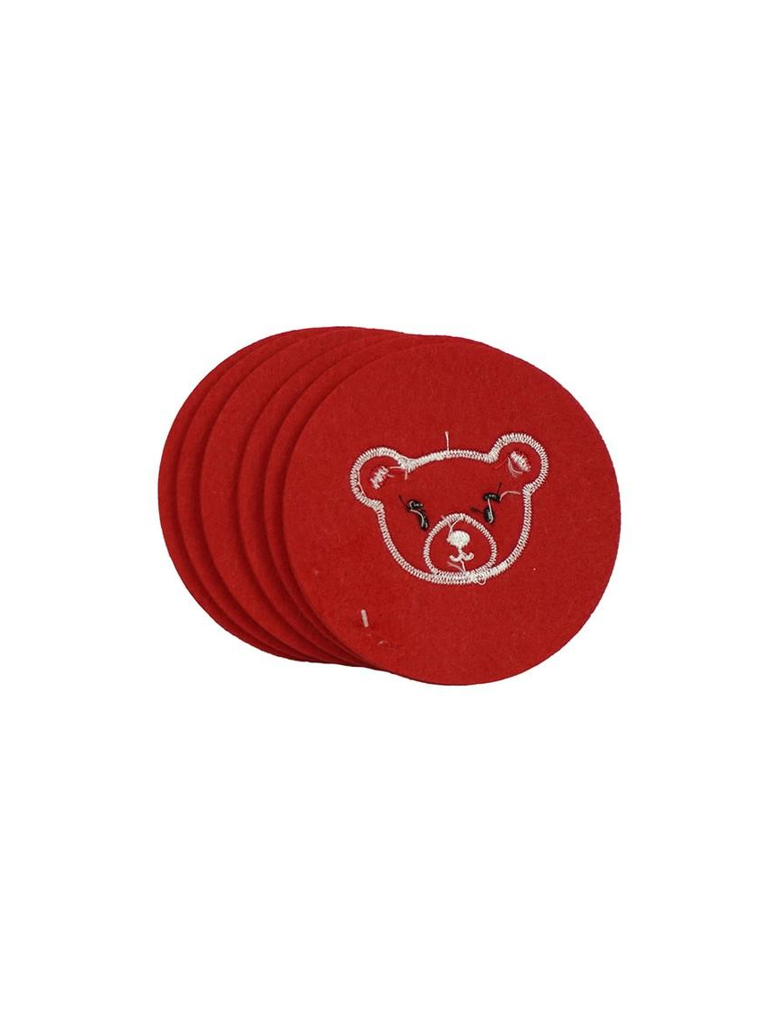 L.FELTRO DES.A ROSSO SOTTOBICCH 10cm 6pz