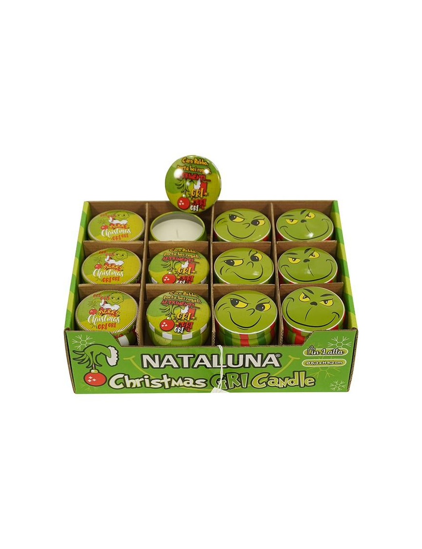 L.GRINCH CANDELA PROFUM. IN LATTA  6x4cm