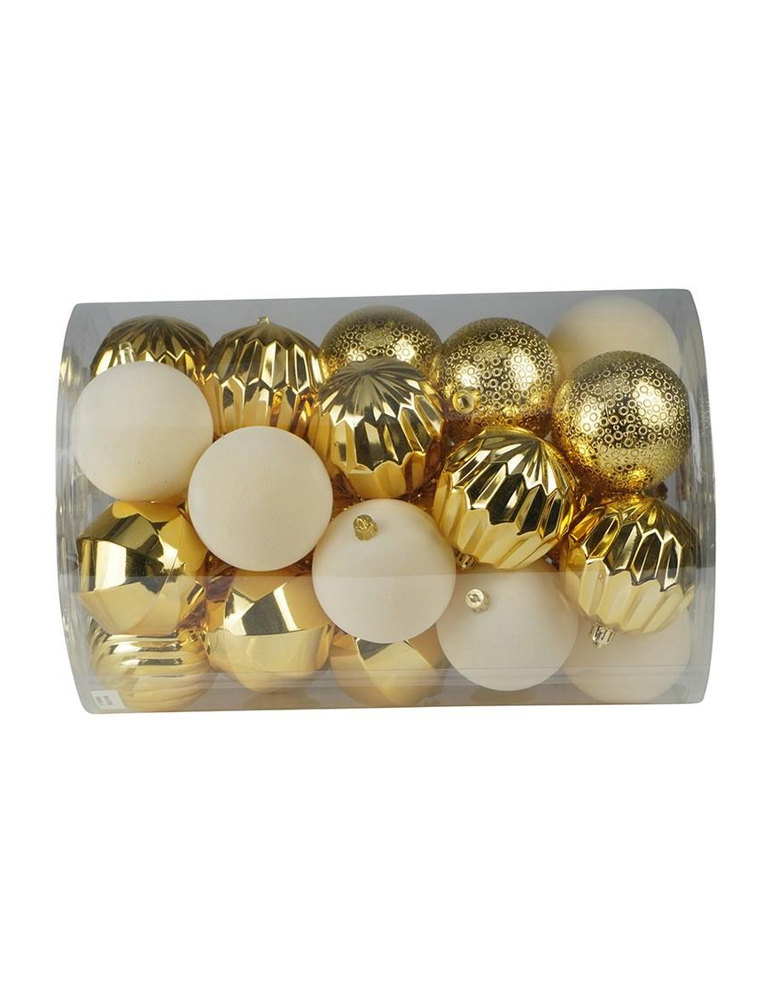 GOLD SPHERES 8cm 34pcs