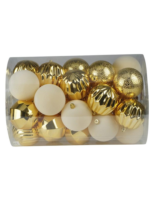 GOLD SPHERES 8cm 34pcs