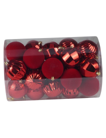 RED SPHERES 8cm 34pcs