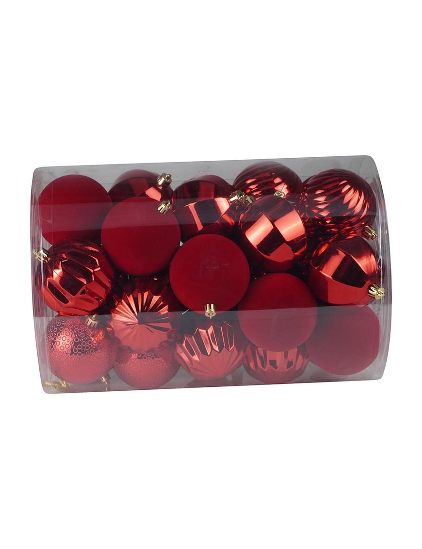 RED SPHERES 8cm 34pcs