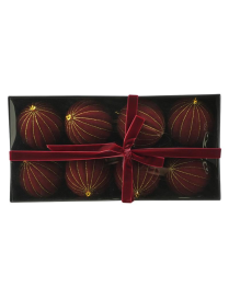 SFERA SPICCHI VELLUTO BORDEAUX 10cm 8pz