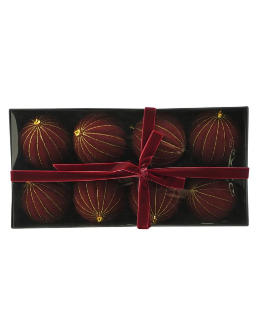 10cm 8pcs BORDEAUX VELVET SEGMENT SPHERE