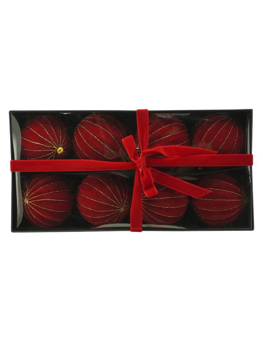 SFERA SPICCHI VELLUTO ROSSO 10cm 8pz