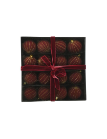 7cm 16pcs BORDEAUX VELVET SEGMENT SPHERE