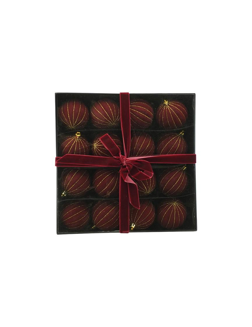 7cm 16pcs BORDEAUX VELVET SEGMENT SPHERE