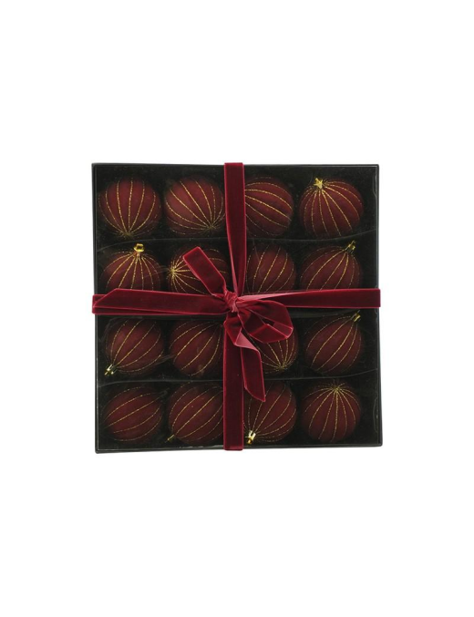 7cm 16pcs BORDEAUX VELVET SEGMENT SPHERE
