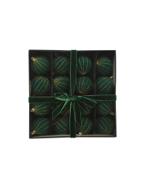 GREEN VELVET SEGMENT SPHERE 7cm 16pcs