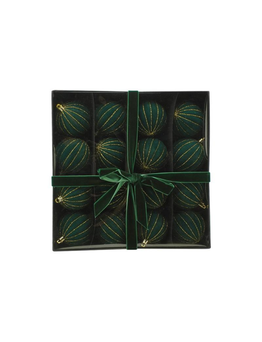 SFERA SPICCHI VELLUTO VERDE  7cm 16pz
