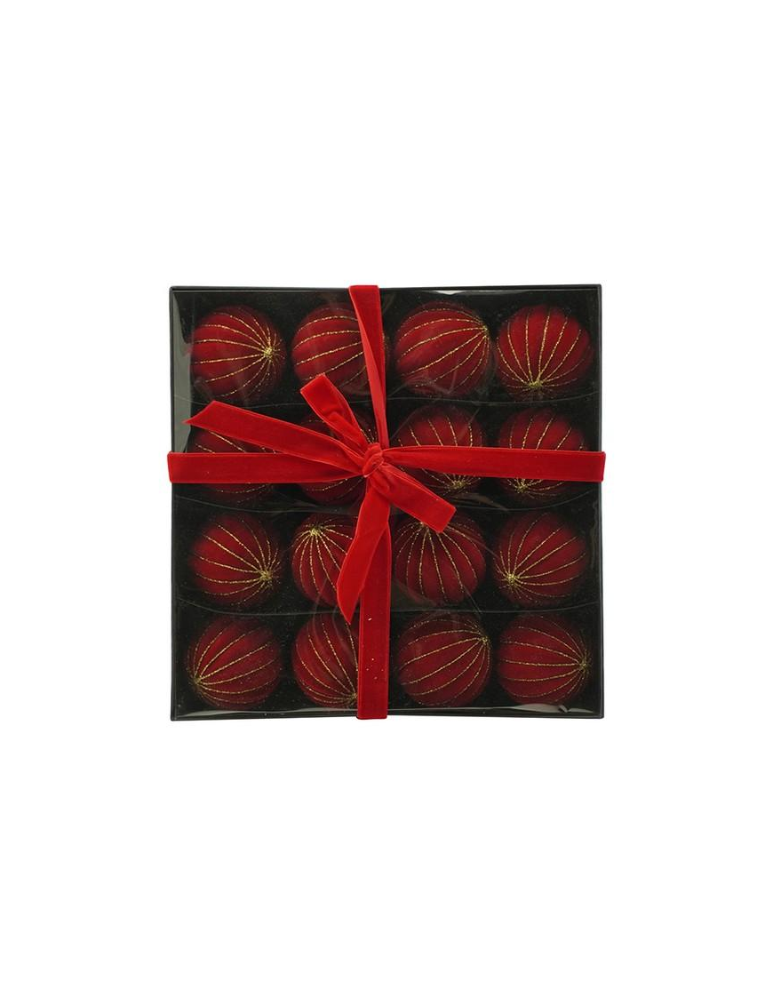 SFERA SPICCHI VELLUTO ROSSO  7cm 16pz