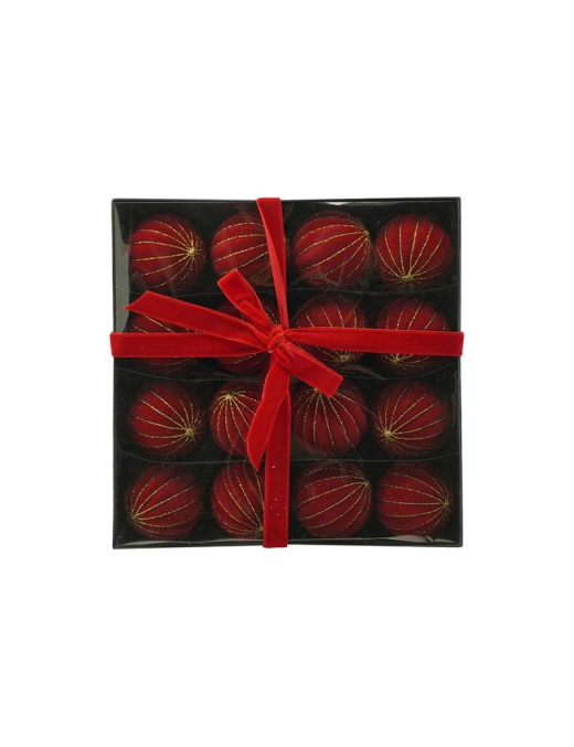 SFERA SPICCHI VELLUTO ROSSO  7cm 16pz